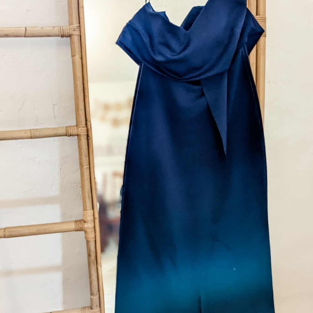 Blue midi slit dress